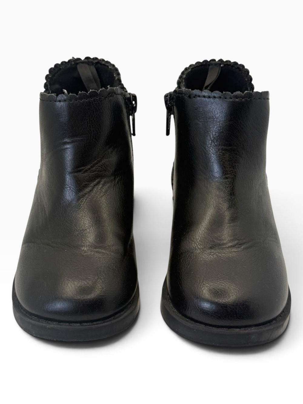 Old Navy Toddler Girl faux-leather‎ scalloped ankle boots Casual Fall, Size 8